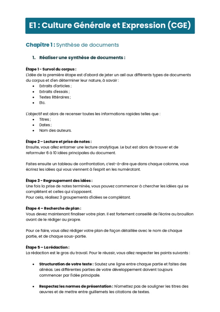Example Fiche de Révision BTS Banque