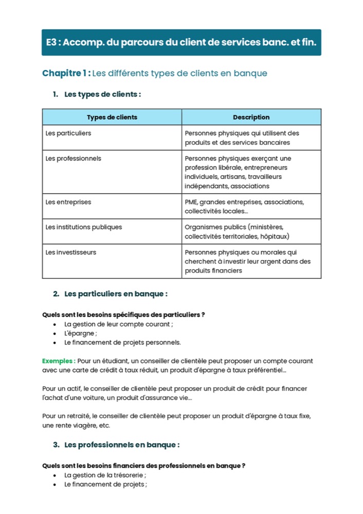 Example Fiche de Révision BTS Banque